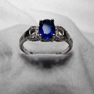 Sterling Silver Blue Ring